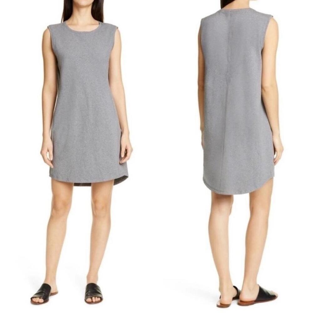Eileen fisher scoop neck shift dress organic cotton